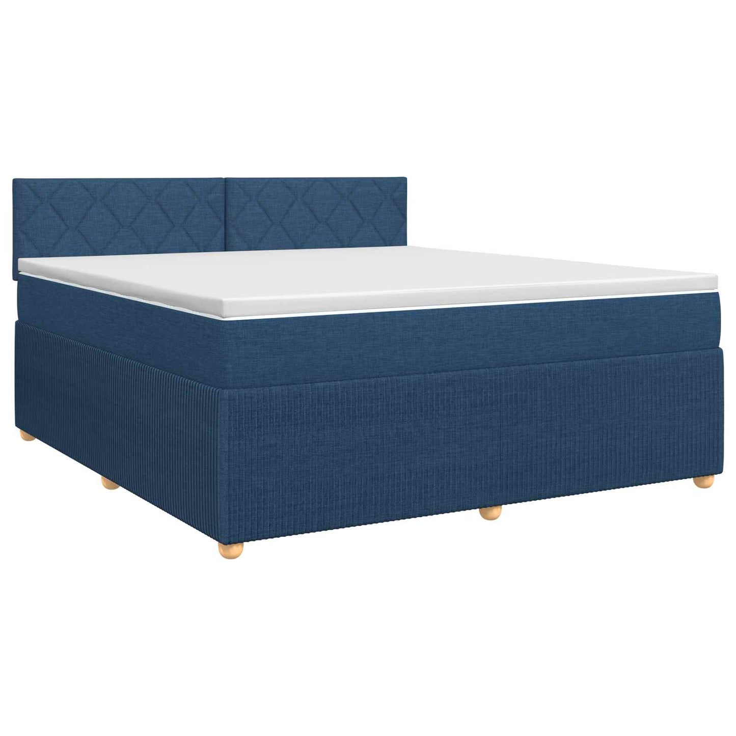 Boxmadras med topmadras med hovedgærde Blå 140 x 190 cm Stof