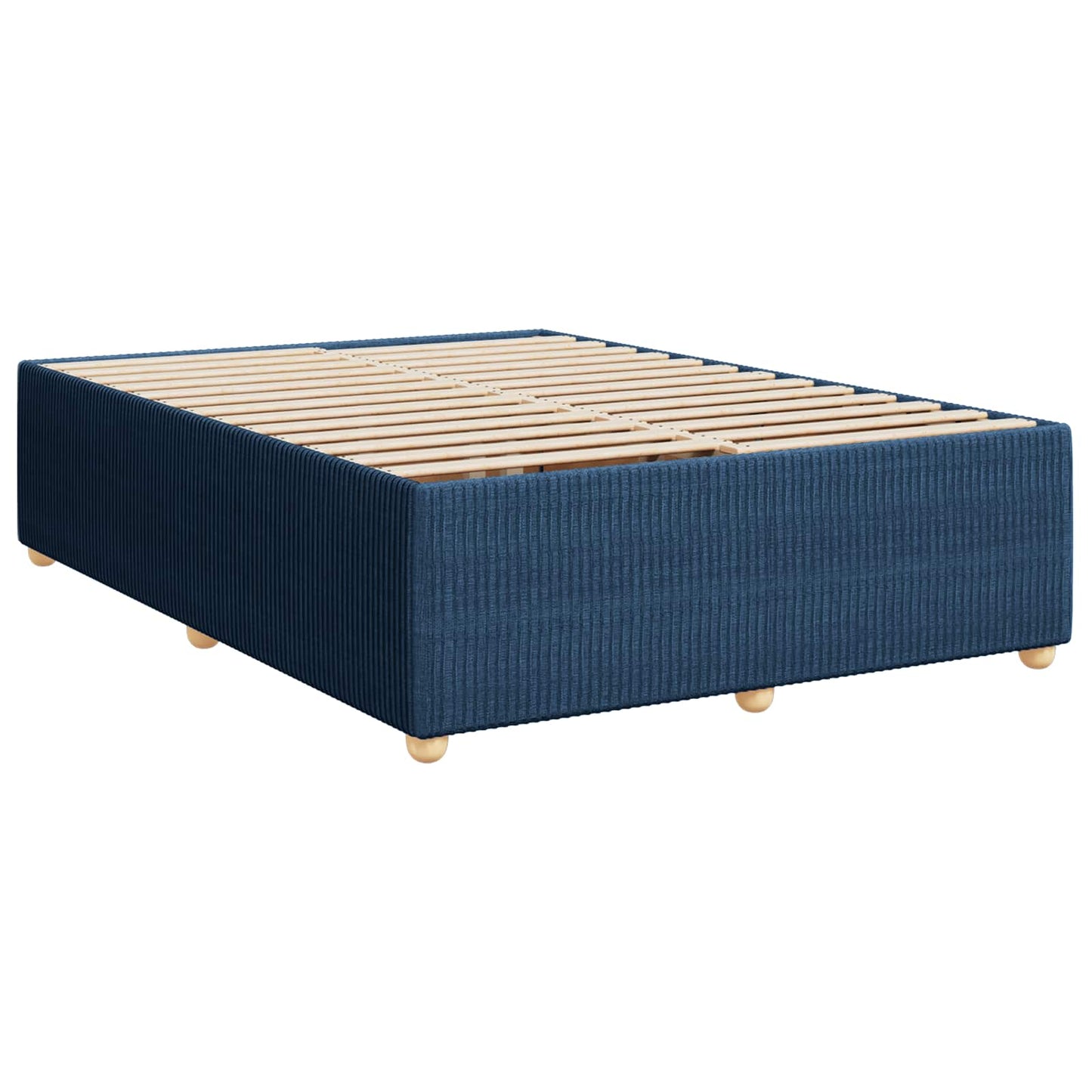 Boxmadras med topmadras med hovedgærde Blå 140 x 190 cm Stof