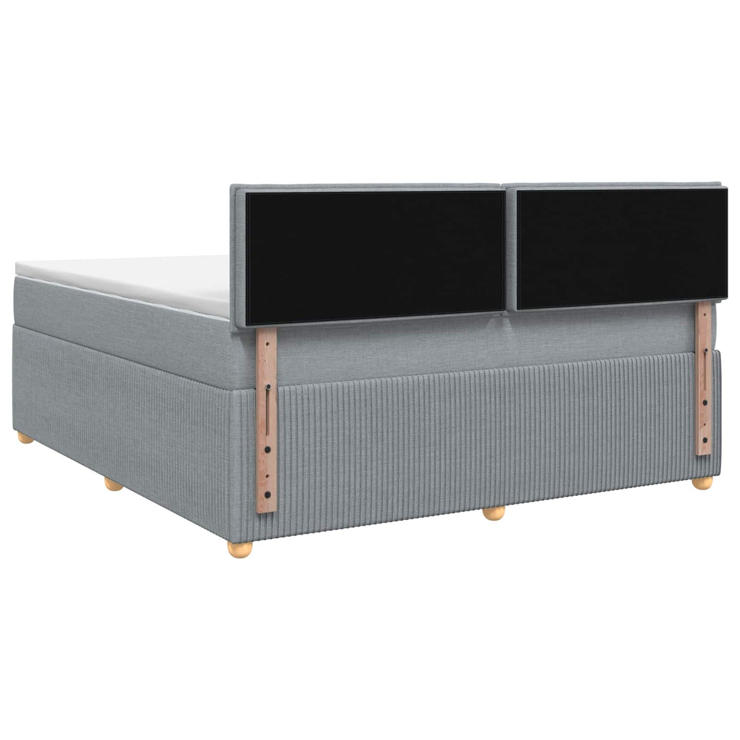 Boxmadras med topmadras Lysegrå 140 x 200 cm Stof