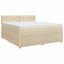Boxmadras med topmadras Cremefarvet 160 x 200 cm Stof
