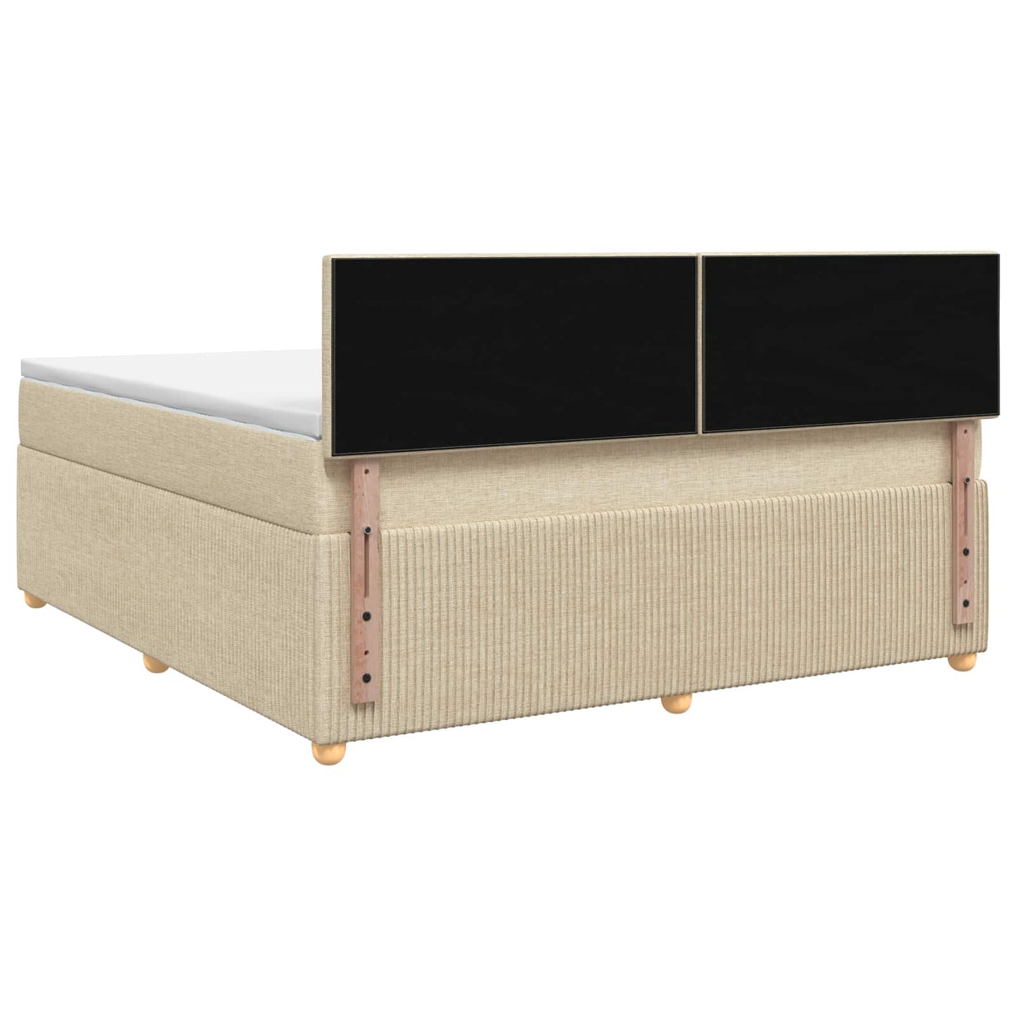 Boxmadras med topmadras Cremefarvet 160 x 200 cm Stof