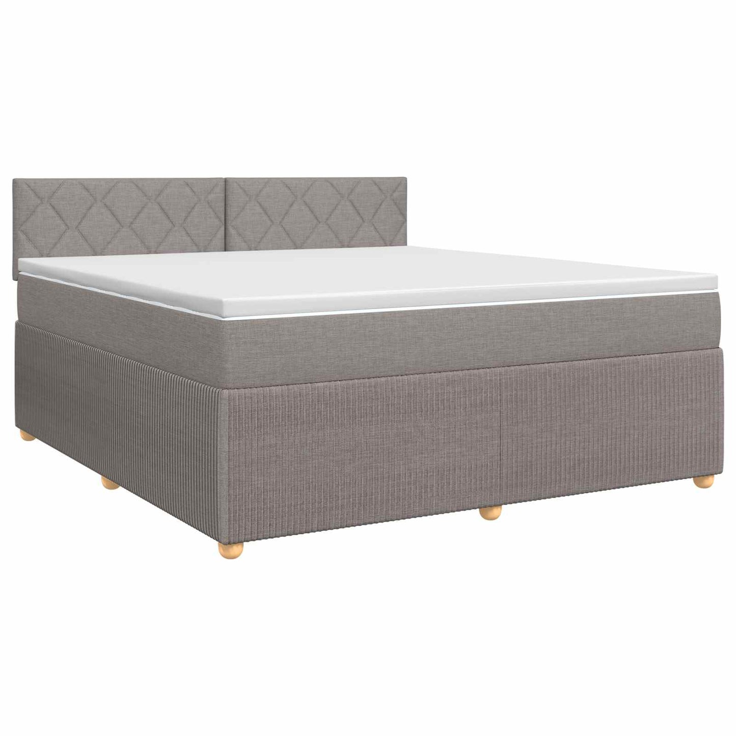 Boxmadras med topmadras Gråbrun 160 x 200 cm Stof