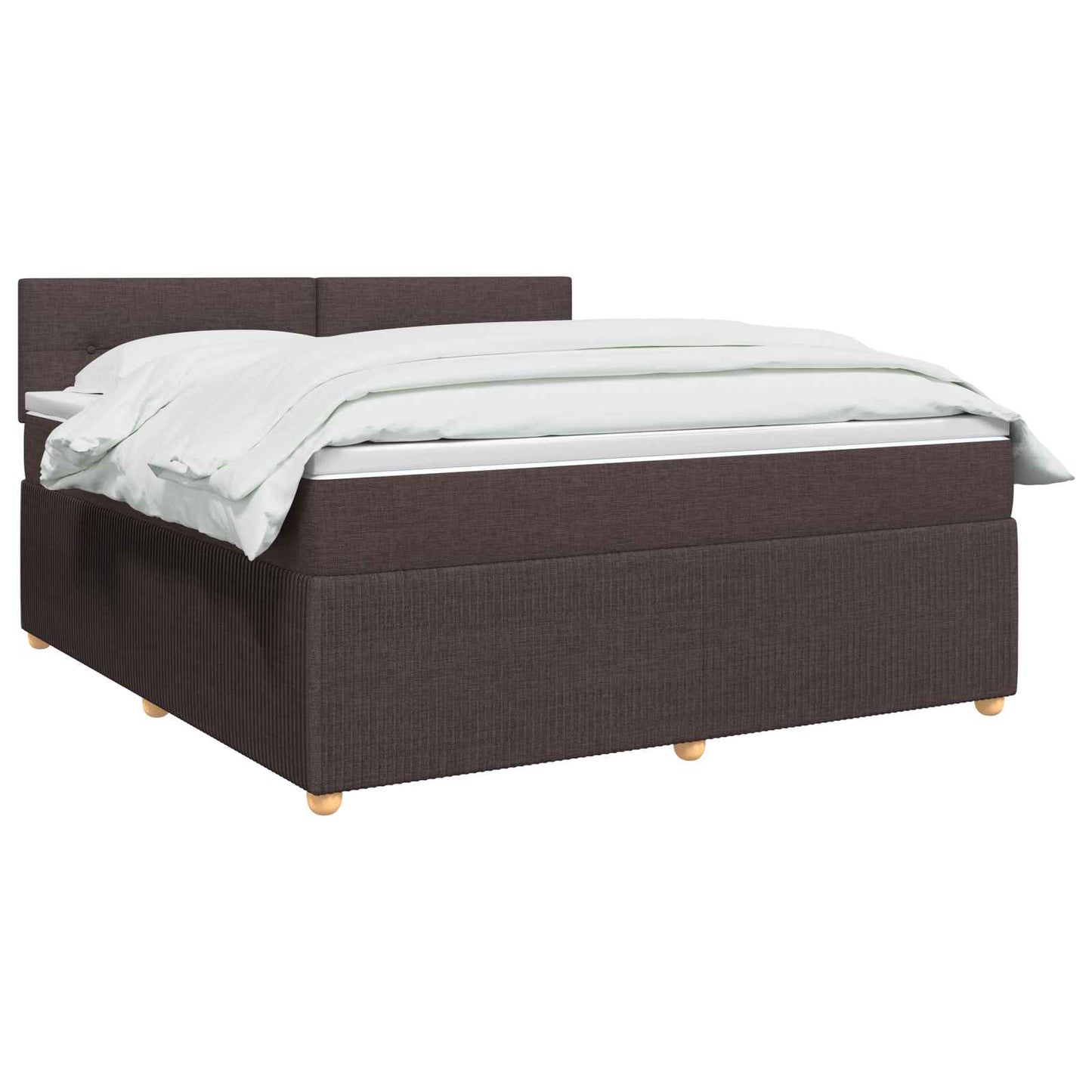 Boxmadras med topmadras Mørk Brun 180 x 200 cm Stof