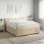 Boxmadras med topmadras Cremefarvet 160 x 200 cm Stof