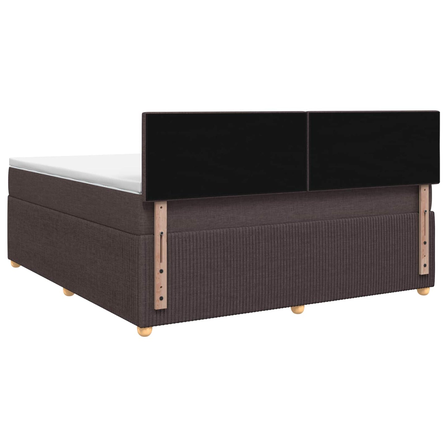 Boxmadras med topmadras Mørk Brun 180 x 200 cm Stof