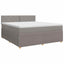Boxmadras med topmadras Gråbrun 180 x 200 cm Stof