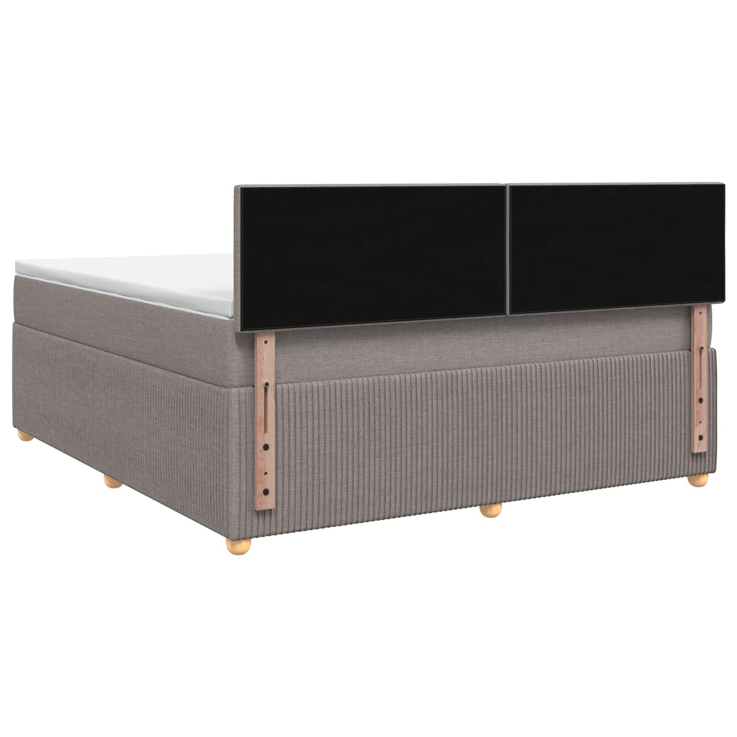 Boxmadras med topmadras Gråbrun 180 x 200 cm Stof