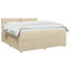 Boxmadras med topmadras Cremefarvet 180 x 200 cm Stof