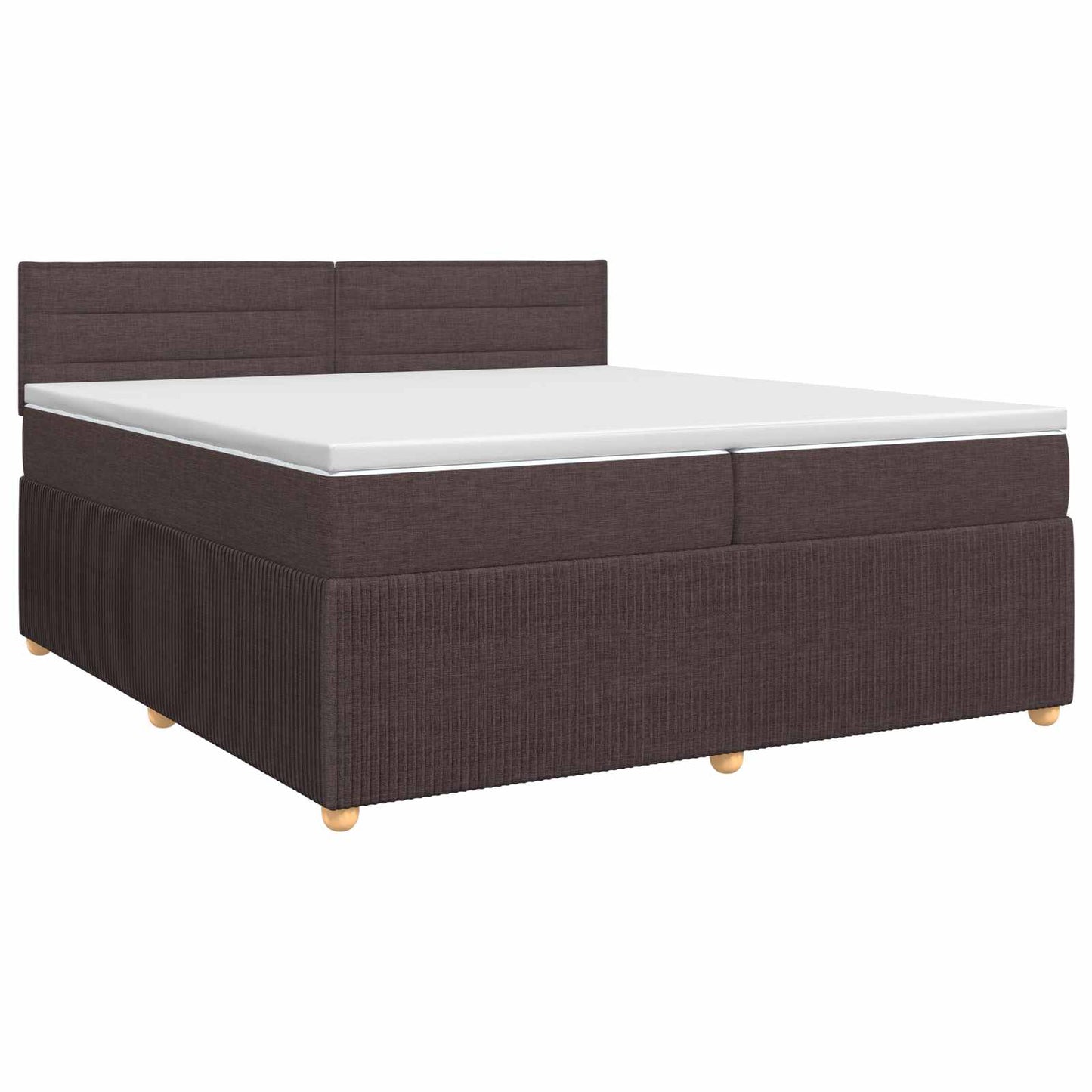 Boxmadras med topmadras Mørk Brun 200 x 200 cm Stof