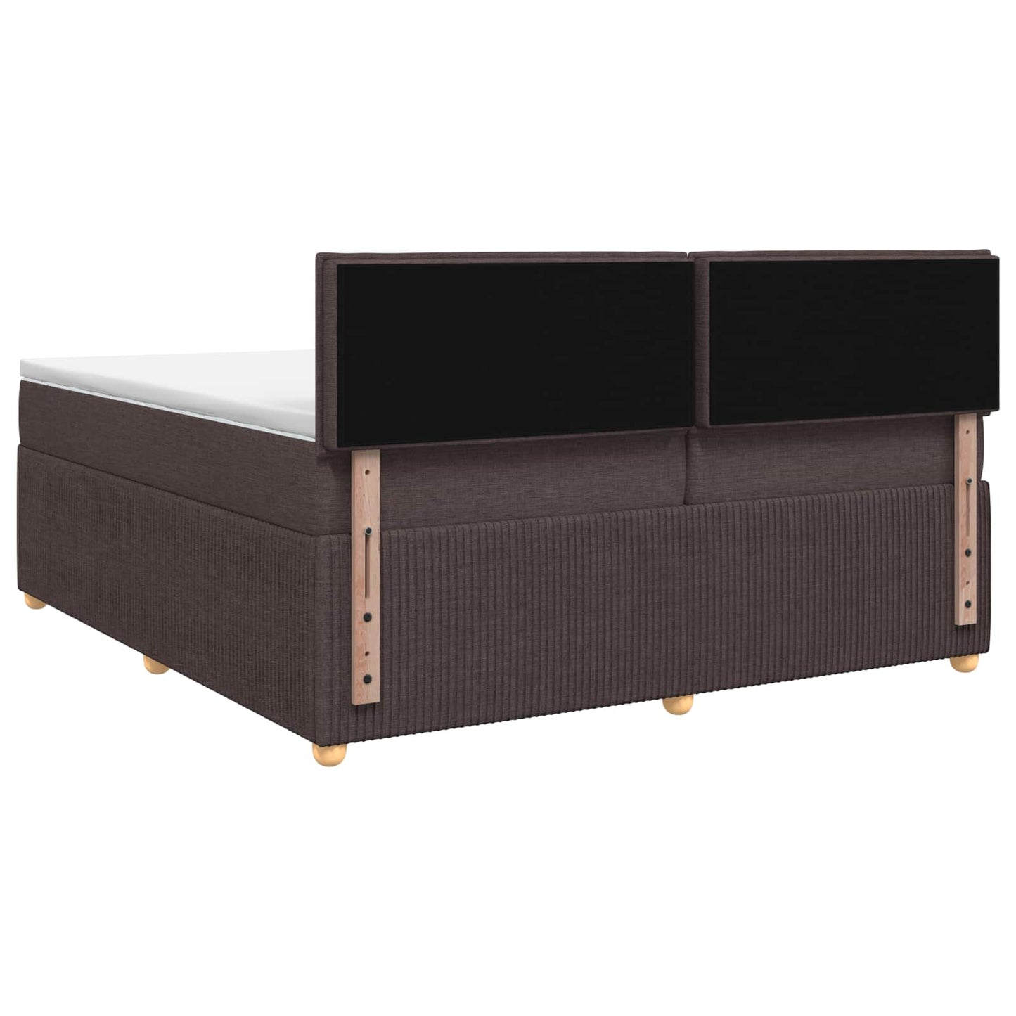 Boxmadras med topmadras Mørk Brun 200 x 200 cm Stof