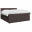 Boxmadras med topmadras Mørk Brun 200 x 200 cm Stof