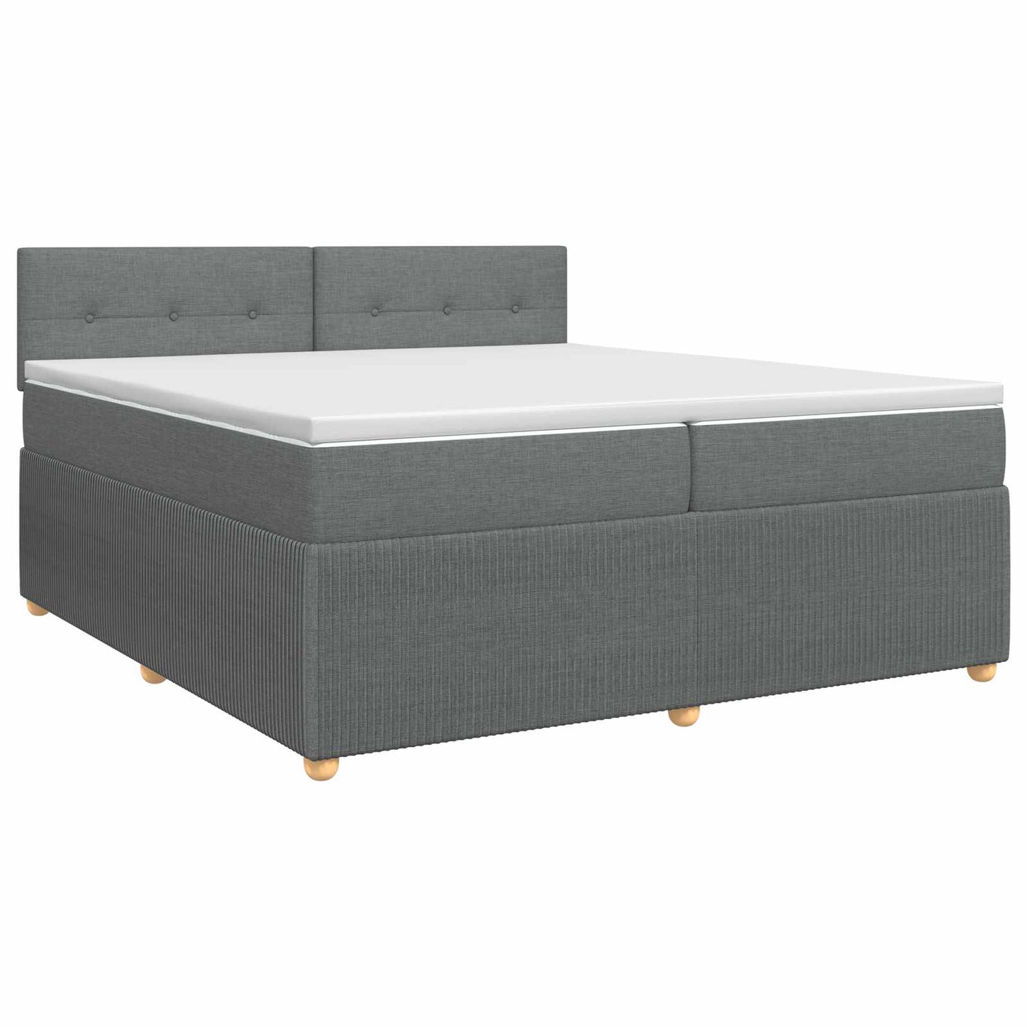 Boxmadras med topmadras Mørkegrå 200 x 200 cm Stof