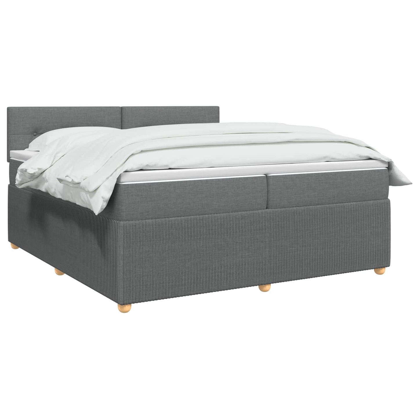 Boxmadras med topmadras Mørkegrå 200 x 200 cm Stof
