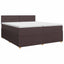 Boxmadras med topmadras Mørk Brun 200 x 200 cm Stof