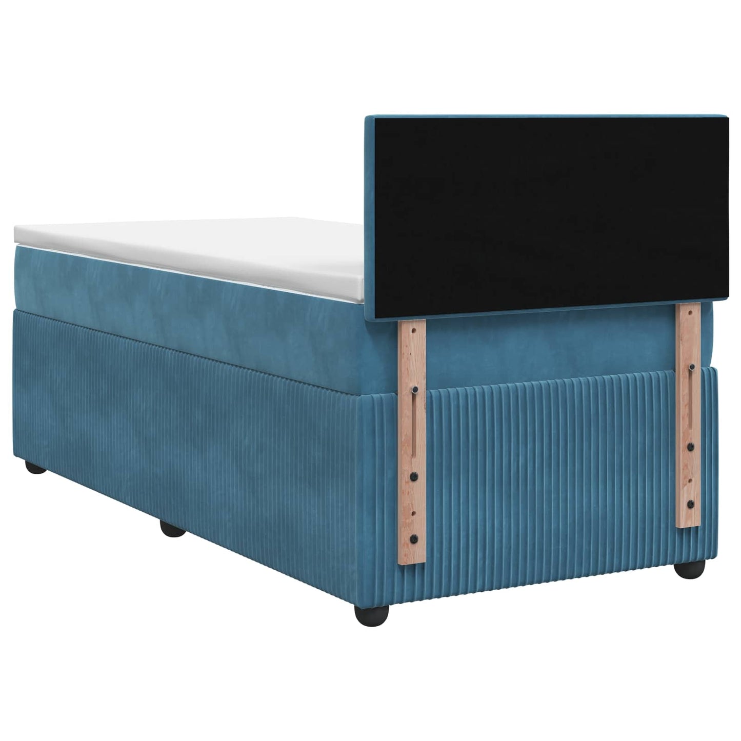Boxmadras med topmadras Mørk blå 80 x 200 cm Fløjl