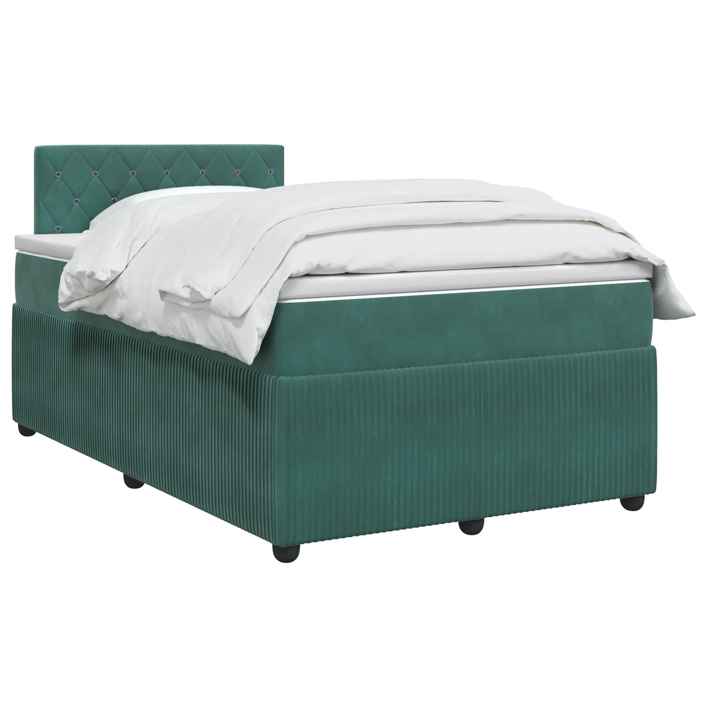 Boxmadras med topmadras Mørkegrøn 120 x 190 cm Fløjl