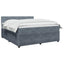 Boxmadras med topmadras Mørkegrå 180 x 200 cm Fløjl