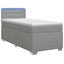 Box Spring Seng med Madras og LED Lysegrå 80 x 200 cm Stof