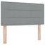 Box Spring Seng med Madras og LED Lysegrå 80 x 200 cm Stof