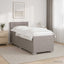 Box Spring Seng med Madras og LED Gråbrun 80 x 200 cm Stof