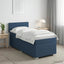 Box Spring Seng med Madras og LED Cremefarvet 100 x 200 cm Stof