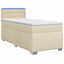 Box Spring Seng med Madras og LED Cremefarvet 80 x 200 cm Stof