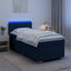 Box Spring Seng med Madras og LED Blå 100 x 200 cm Stof