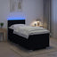 Box Spring Seng med Madras og LED Sort 90 x 190 cm Stof