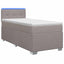Box Spring Seng med Madras og LED Gråbrun 80 x 200 cm Stof