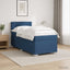 Box Spring Seng med Madras og LED Blå 80 x 200 cm Stof