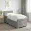 Box Spring Seng med Madras og LED Lysegrå 100 x 200 cm Stof