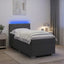 Box Spring Seng med Madras og LED Mørkegrå 100 x 200 cm Stof