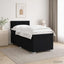 Box Spring Seng med Madras og LED Sort 90 x 200 cm Stof