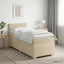 Box Spring Seng med Madras og LED Cremefarvet 80 x 200 cm Stof