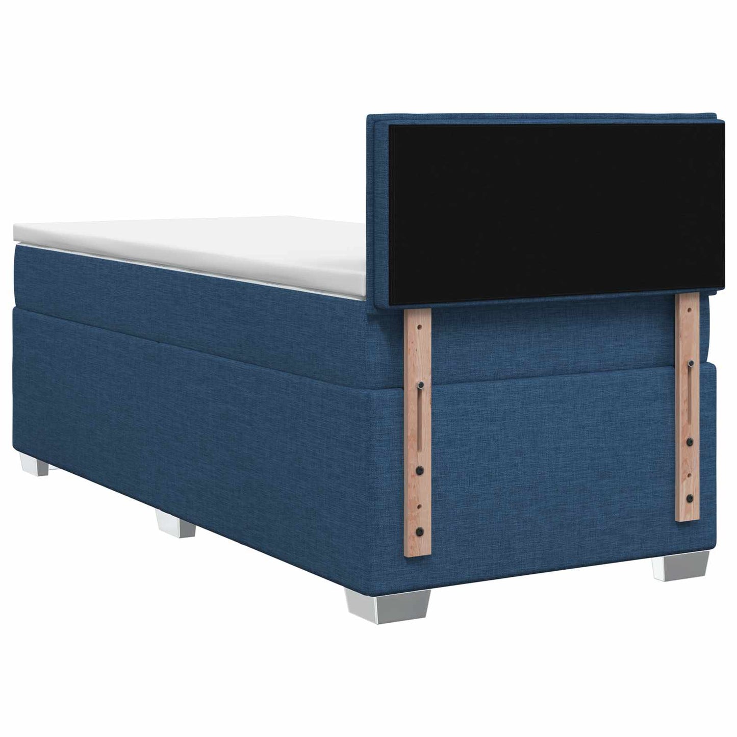 Box Spring Seng med Madras og LED Blå 80 x 200 cm Stof