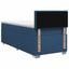 Box Spring Seng med Madras og LED Blå 90 x 190 cm Stof