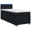 Box Spring Seng med Madras og LED Sort 90 x 200 cm Stof
