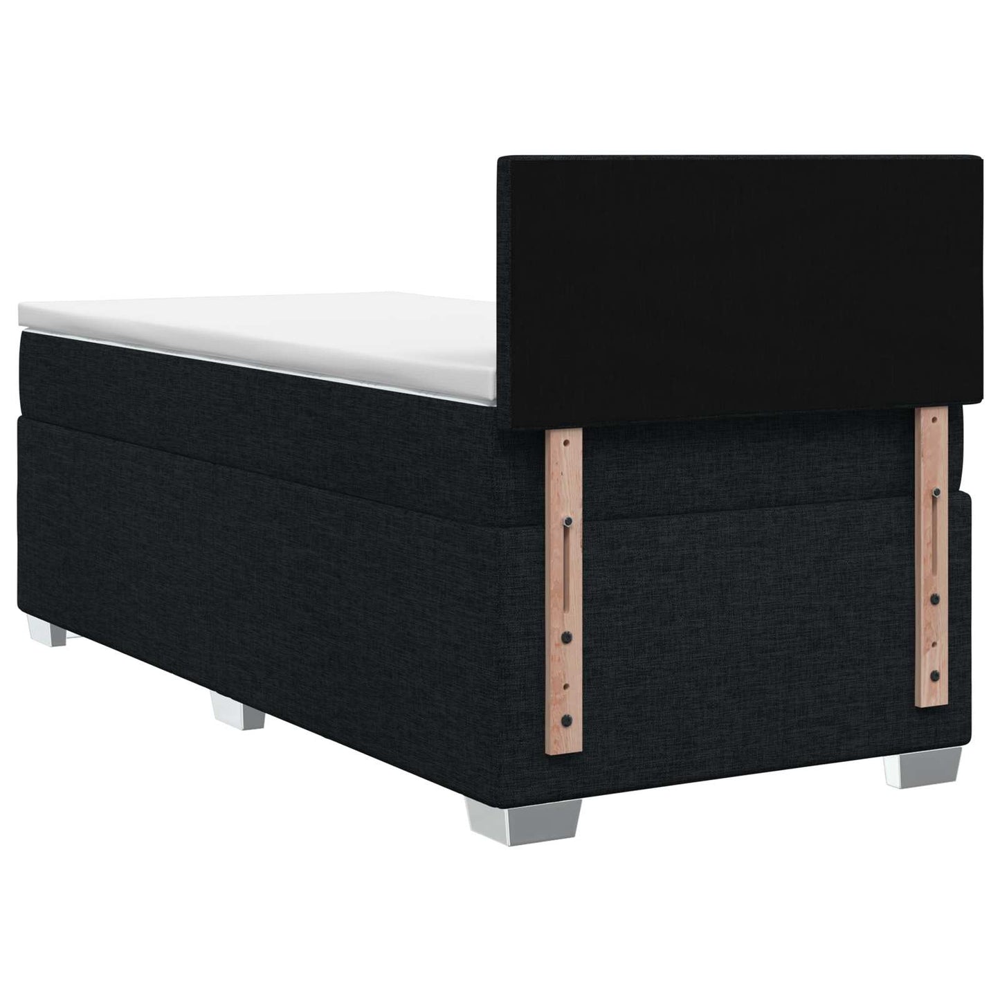 Box Spring Seng med Madras og LED Sort 90 x 200 cm Stof