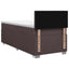 Box Spring Seng med Madras og LED Mørk Brun 90 x 200 cm Stof