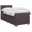 Box Spring Seng med Madras og LED Mørk Brun 90 x 200 cm Stof