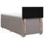 Box Spring Seng med Madras og LED Gråbrun 90 x 200 cm Stof