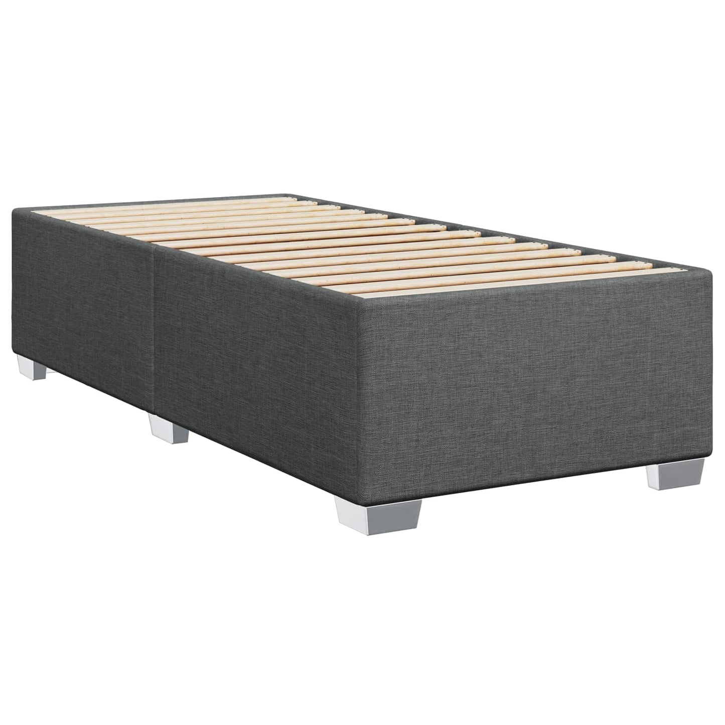 Box Spring Seng med Madras og LED Mørkegrå 90 x 200 cm Stof