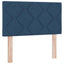 Box Spring Seng med Madras og LED Blå 90 x 200 cm Stof