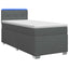 Box Spring Seng med Madras og LED Mørkegrå 100 x 200 cm Stof