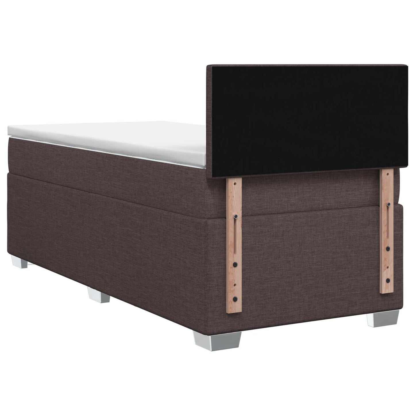 Box Spring Seng med Madras og LED Mørk Brun 100 x 200 cm Stof