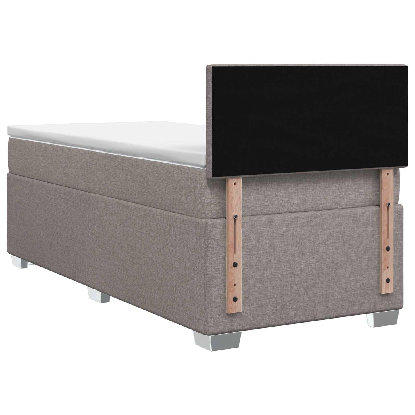 Box Spring Seng med Madras og LED Gråbrun 100 x 200 cm Stof