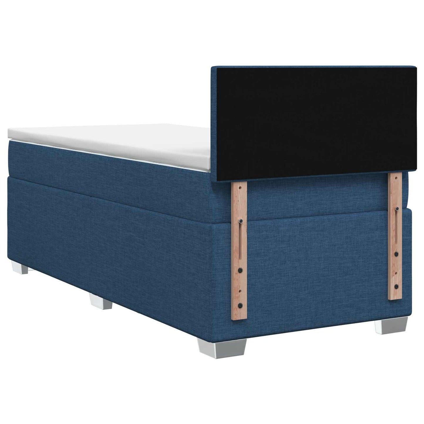 Box Spring Seng med Madras og LED Blå 100 x 200 cm Stof