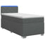 Box Spring Seng med Madras og LED Mørkegrå 100 x 200 cm Stof