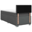 Box Spring Seng med Madras og LED Mørkegrå 100 x 200 cm Stof