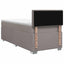 Box Spring Seng med Madras og LED Gråbrun 100 x 200 cm Stof